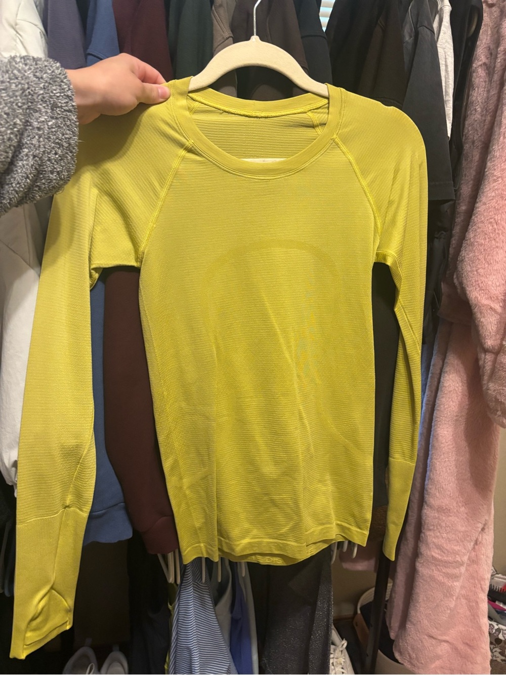 Neon Yellow Lululemon Lightweight Long Sleeve Top